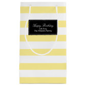 黄色のストライプパターン スモールペーパーバッグ (正面)