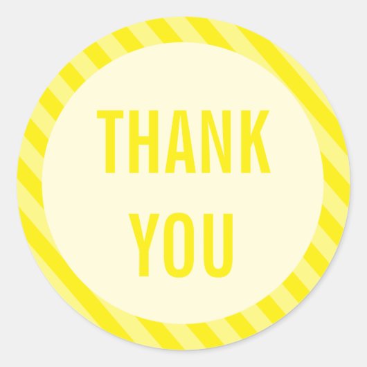 黄色のストライプパーティーシール ラウンドシール (正面)