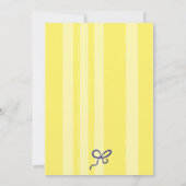 黄色のストライプ イタリアンテーマのチャオ ベイビーシャワー 招待状 (裏面)