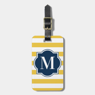 黄色のストライプ ラゲッジタグ