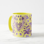 黄色のスプラッシュと紫色の喜び マグカップ (正面左)