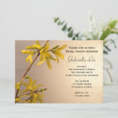 黄色のスプリング フォーサイシア フラワーズ ブライダル シャワー 招待状 (スタンド正面)