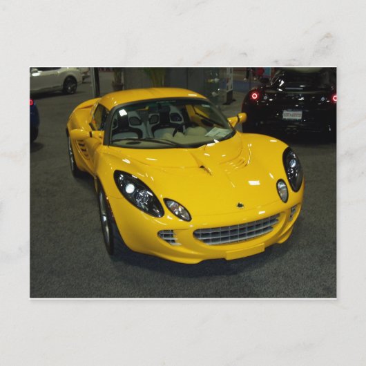 黄色のスポーツカー ポストカード (正面)