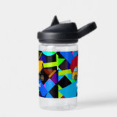 黄色のセメットカラフルトラック、幾何形状名 ウォーターボトル (左面)