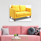 黄色のソファ キャンバスプリント (インサイチュ (リビング))
