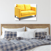 黄色のソファ キャンバスプリント (インサイチュ (寝室))