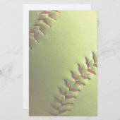 黄色のソフトボールライト 便箋 (正面/裏面)