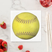 黄色のソフトボール（白） スタンダードランチョンナプキン (インサイチュ)