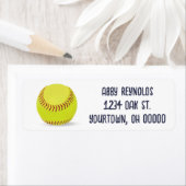 黄色のソフトボール（白） ラベル (インサイチュ)