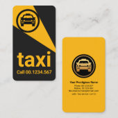 黄色のタクシーのスポットライト運転手 名刺 (正面/裏面)
