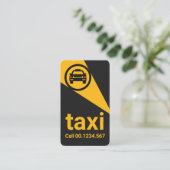 黄色のタクシーのスポットライト運転手 名刺 (スタンド正面)