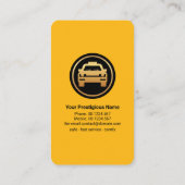 黄色のタクシーのスポットライト運転手 名刺 (裏面)