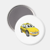 黄色のタクシーのタクシー漫画 マグネット (正面/裏面)