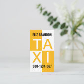 黄色のタクシーのチェックボックスドライブ 名刺 (スタンド正面)