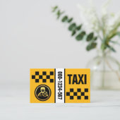 黄色のタクシーのチェックボックス 名刺 (スタンド正面)