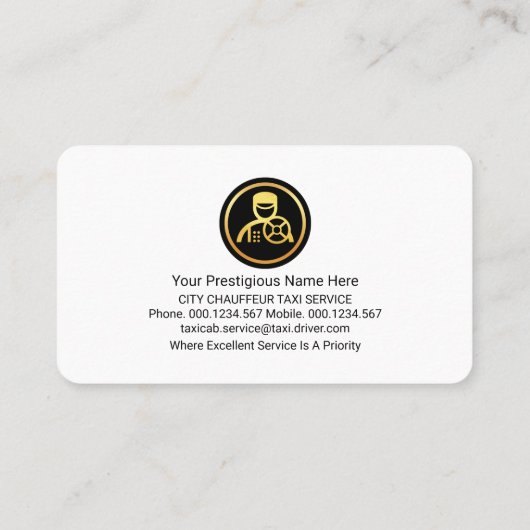 黄色のタクシーのチェックボックスCabドライバ 名刺 (裏面)