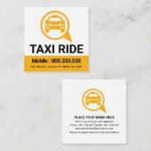 黄色のタクシー乗りスピーチボックス スクエア名刺 (正面/裏面)
