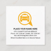 黄色のタクシー乗りスピーチボックス スクエア名刺 (裏面)