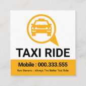 黄色のタクシー乗りスピーチボックス スクエア名刺 (正面)