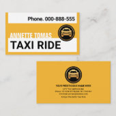 黄色のタクシー層Cabドライバ 名刺 (正面/裏面)