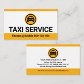 黄色のタクシー層Cabドライバ 名刺 (正面/裏面)