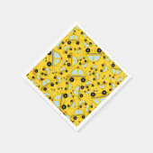 黄色のタクシー柄 スタンダードカクテルナプキン (角)