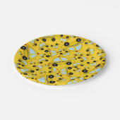 黄色のタクシー柄 ペーパープレート (アングル)