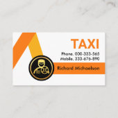 黄色のタクシー路線タクシー運転手 名刺 (裏面)
