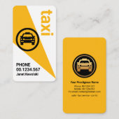 黄色のタクシー車のスポットライトのタクシー運転手 名刺 (正面/裏面)