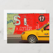 黄色のタクシー&グラフィティ、エクアドルのカード (正面/裏面)