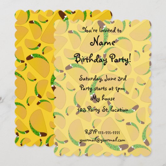 黄色のタコス 招待状 (正面/裏面)