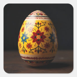 黄色のタペストリーイースターエッグ スクエアシール