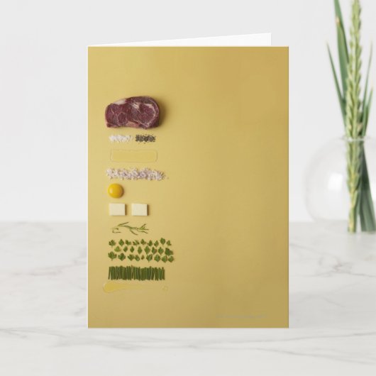 黄色のタルタルステーキのための原料 カード (正面)