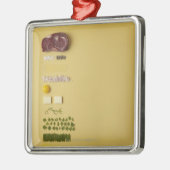 黄色のタルタルステーキのための原料 メタルオーナメント (左)