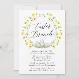 黄色のタンポポのイースターブランシュ 招待状