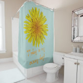 黄色のタンポポ花任意の色の文字 シャワーカーテン (インサイチュ)