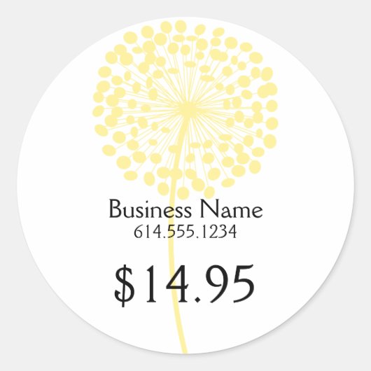 黄色のタンポポ製品のシール ラウンドシール (正面)