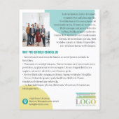 黄色のターコイズサークルのロゴ写真プロモーション チラシ (裏面)