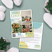 黄色のターコイズサークルのロゴ写真プロモーション チラシ