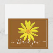 黄色のダシーのライトブラウン背景 サンキュー ポストカード (正面/裏面)