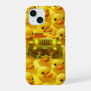 黄色のダッキー4x4オフロード電話ケース iPhone 15ケース
