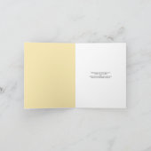 黄色のダマスクチック ホワイトベビーシャワー/ 誕生 サンキューカード (内部)