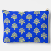 黄色のダマスク（青） アクセサリーポーチ (裏面)