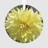 黄色のダリアを持つアクリルオーナメント オーナメント (裏面)