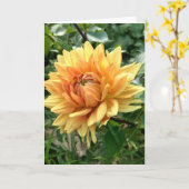 黄色のダリア付きノートカード カード (黄色い花)