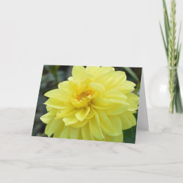 黄色のダリア付きノートカード カード