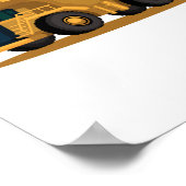 黄色のダンプトラック建設車両ポスター ポスター (角)