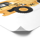 黄色のダンプトラック 子供の建設車両 装飾 ポスター (角)