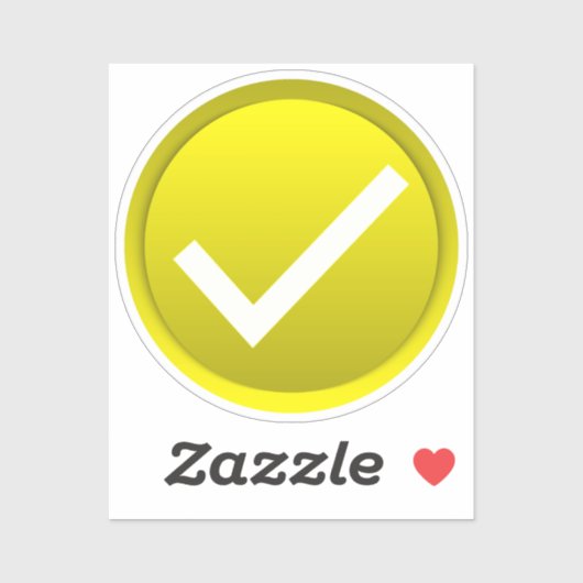 黄色のチェックマーク シール (シート)