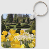 黄色のチューリップからArboretum Volcji Potok Slovenia キーホルダー (裏面)